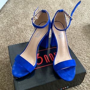 Neon blue heels